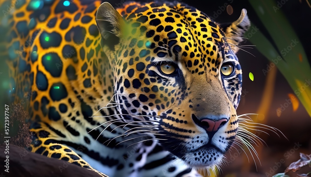 A computer-generated illustration of a Jaguar Brazilian. Generative Ai.