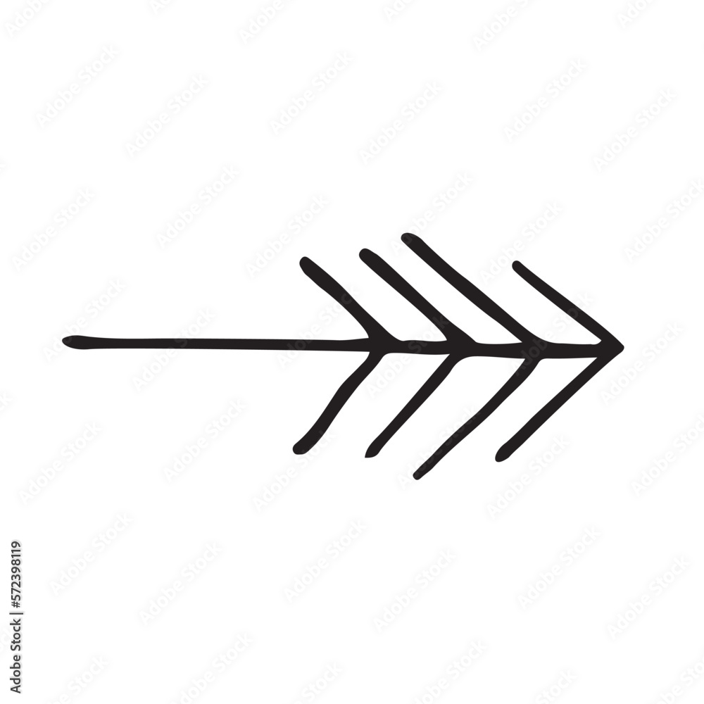 Vector black arrow doodle style isolated on white background Vector black arrow doodle style isolated on white background