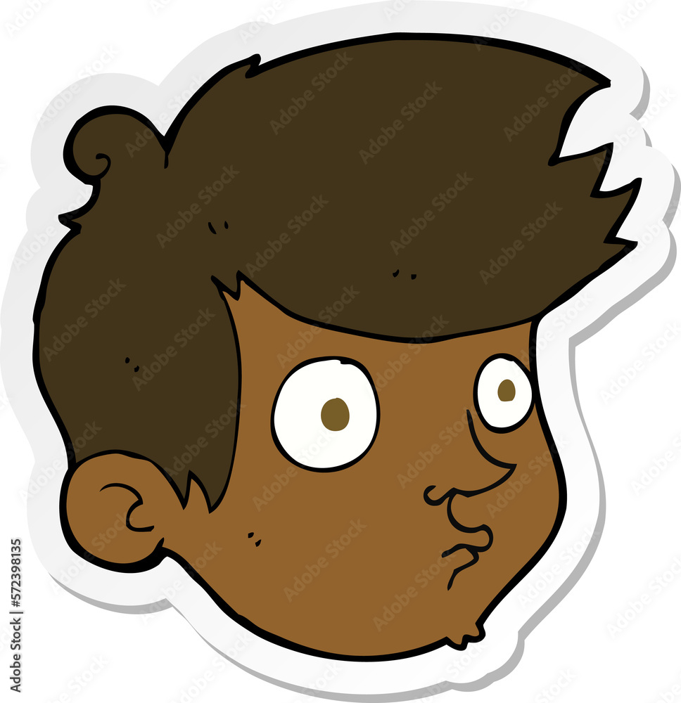 Fototapeta premium sticker of a cartoon staring boy