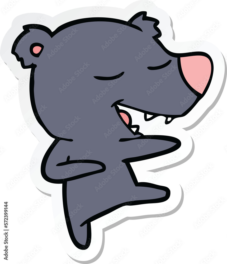 Obraz premium sticker of a cartoon bear