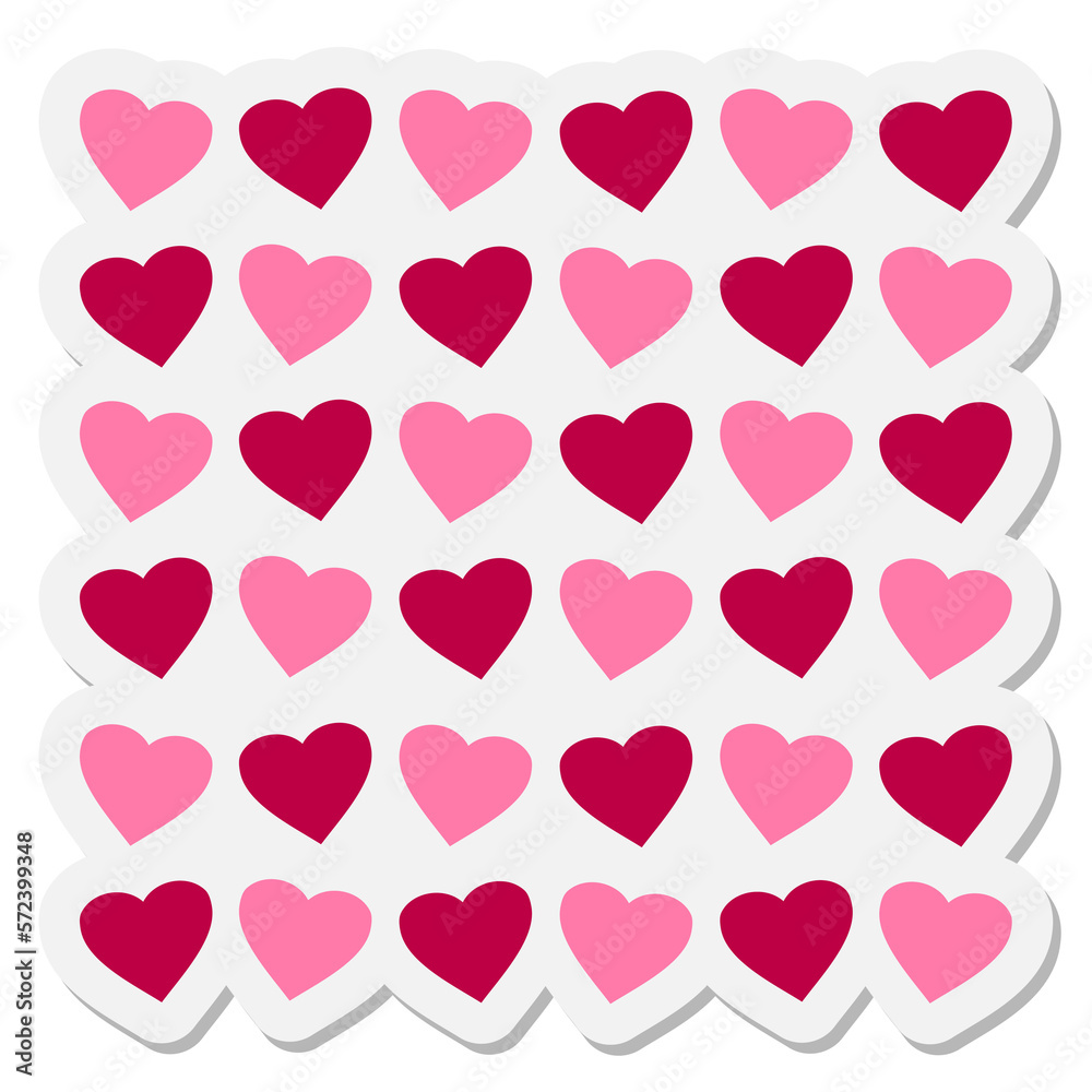 hearts repeat pattern sticker
