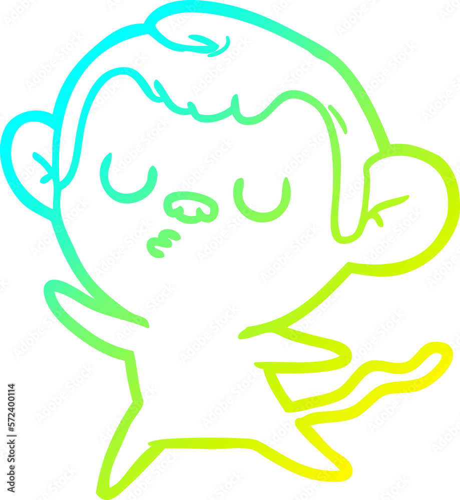 cold gradient line drawing cartoon monkey cold gradient line drawing cartoon monkey