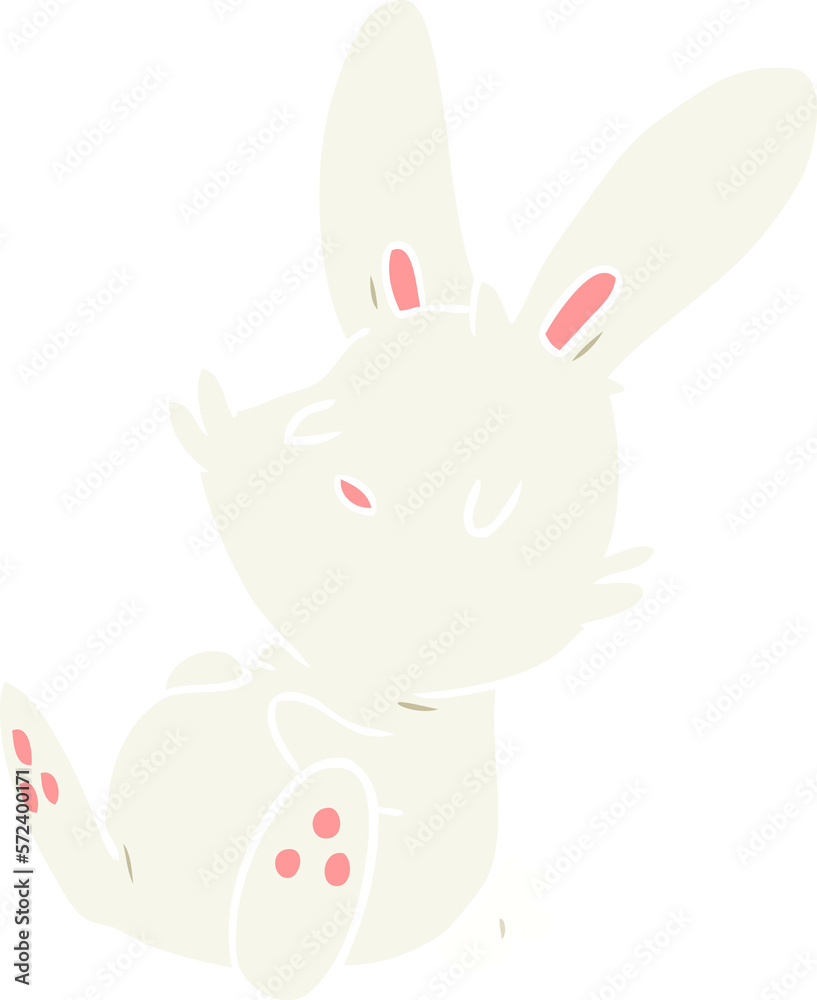 cute flat color style cartoon rabbit sleeping cute flat color style cartoon rabbit sleeping