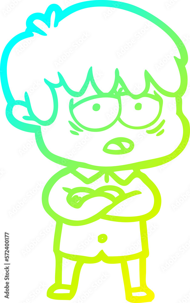 cold gradient line drawing cartoon exhausted boy cold gradient line drawing cartoon exhausted boy