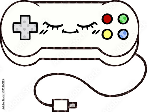 comic book style cartoon game controller