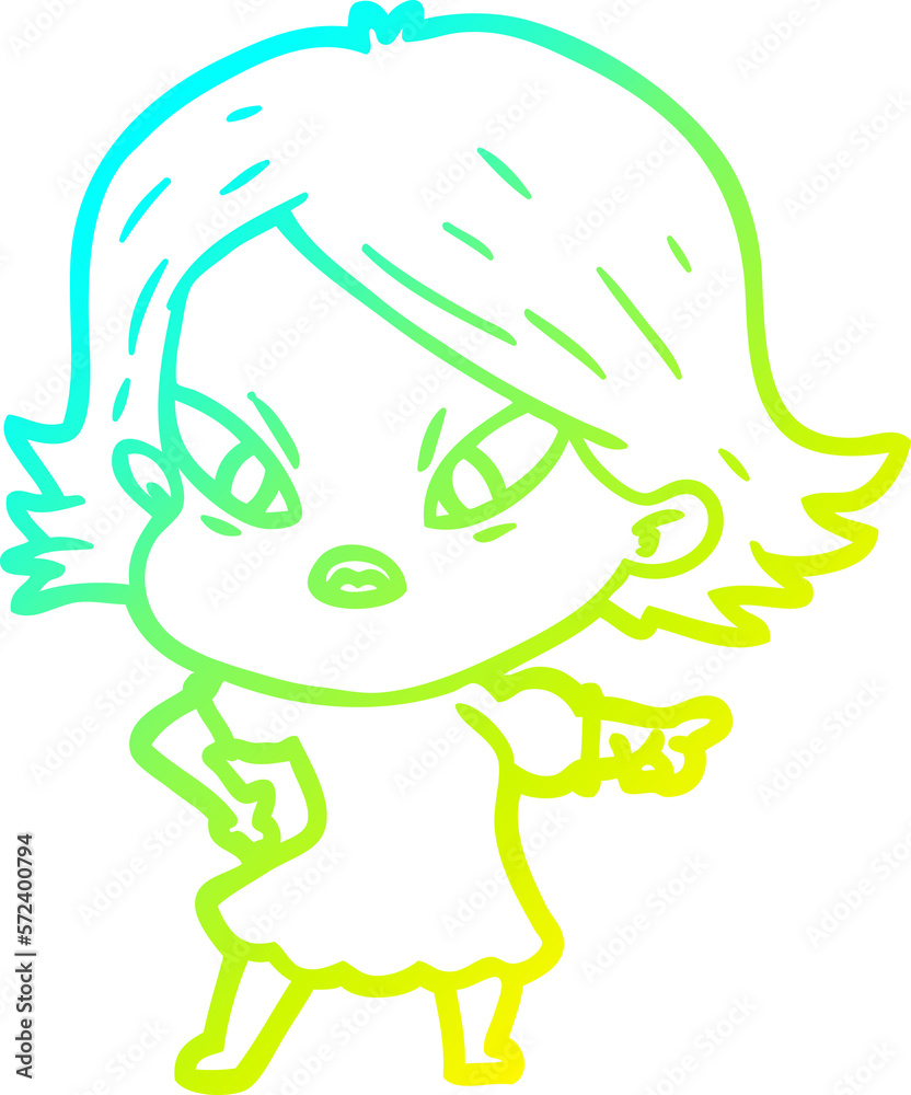 cold gradient line drawing cartoon stressed woman cold gradient line drawing cartoon stressed woman