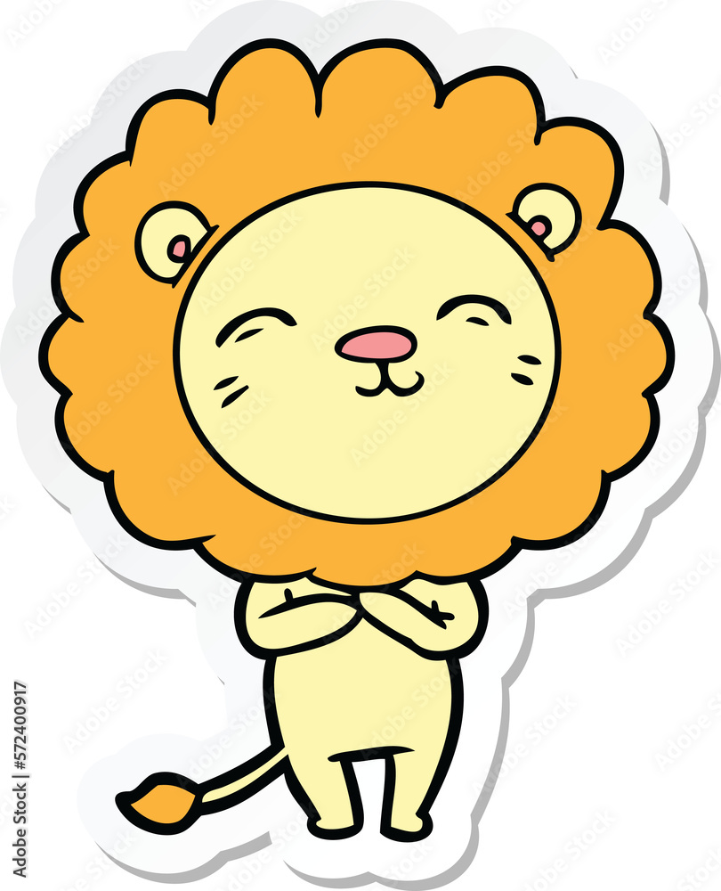 sticker of a cartoon lion sticker of a cartoon lion