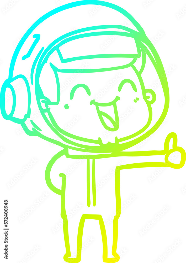 cold gradient line drawing happy cartoon astronaut cold gradient line drawing happy cartoon astronaut