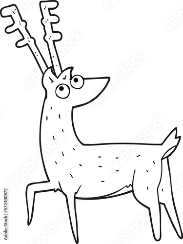 black and white cartoon stag