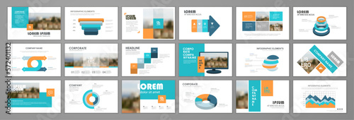 Modern presentation slide templates. Infographic elements template  set for web, print, annual report brochure, business flyer leaflet marketing and advertising template. Vector Illustration