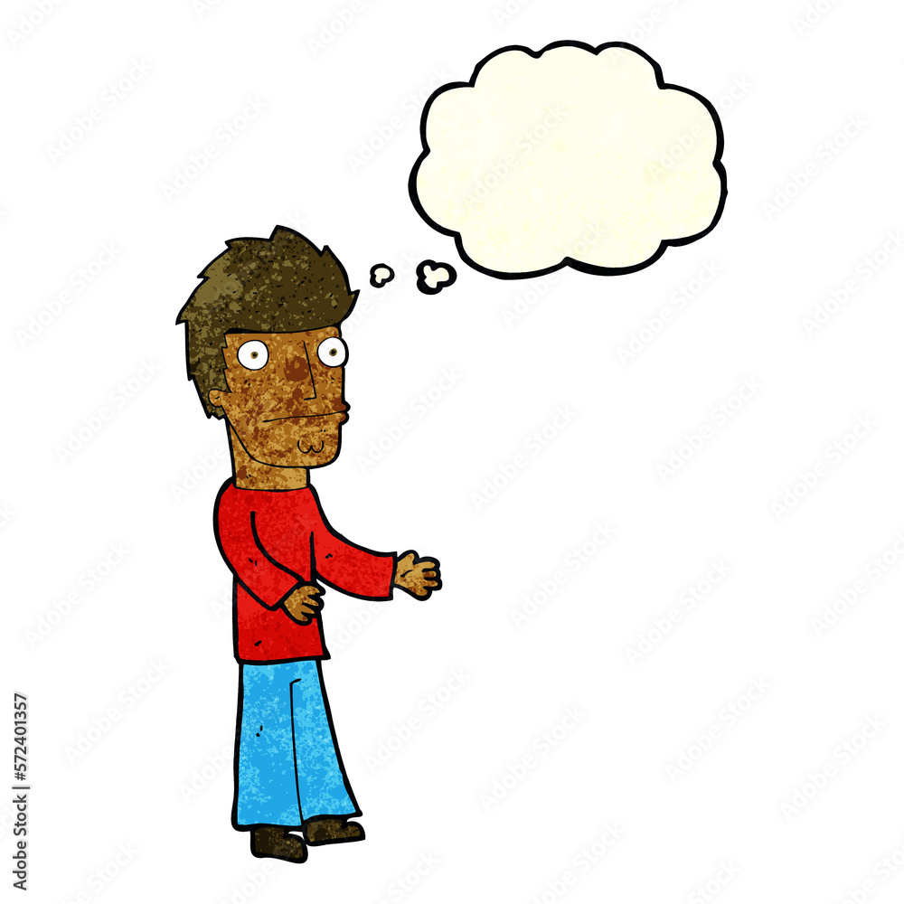 cartoon confused man with thought bubble cartoon confused man with thought bubble