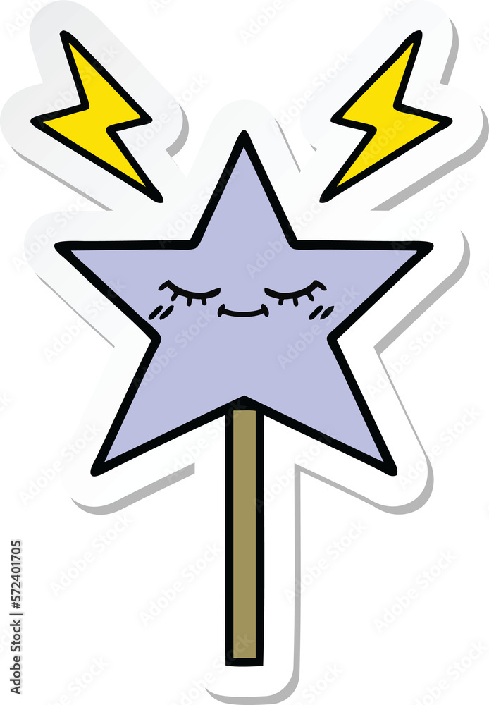 sticker of a cute cartoon magic wand sticker of a cute cartoon magic wand