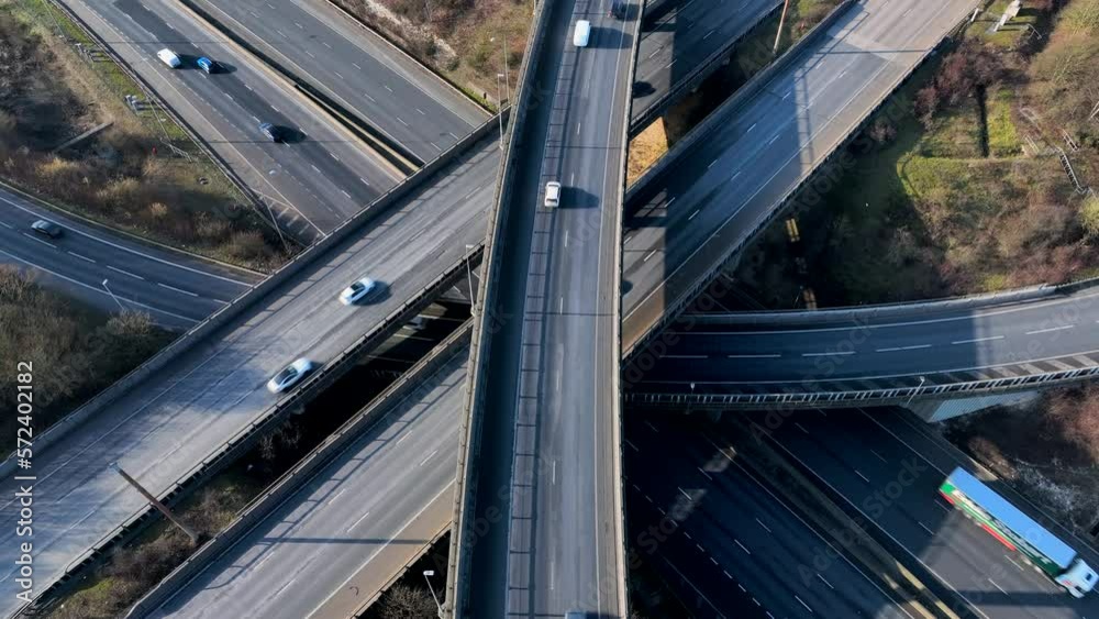 UK Highways M25 and M1 Motorways Interchange Aerial View UK Highways M25 and M1 Motorways Interchange Aerial View
