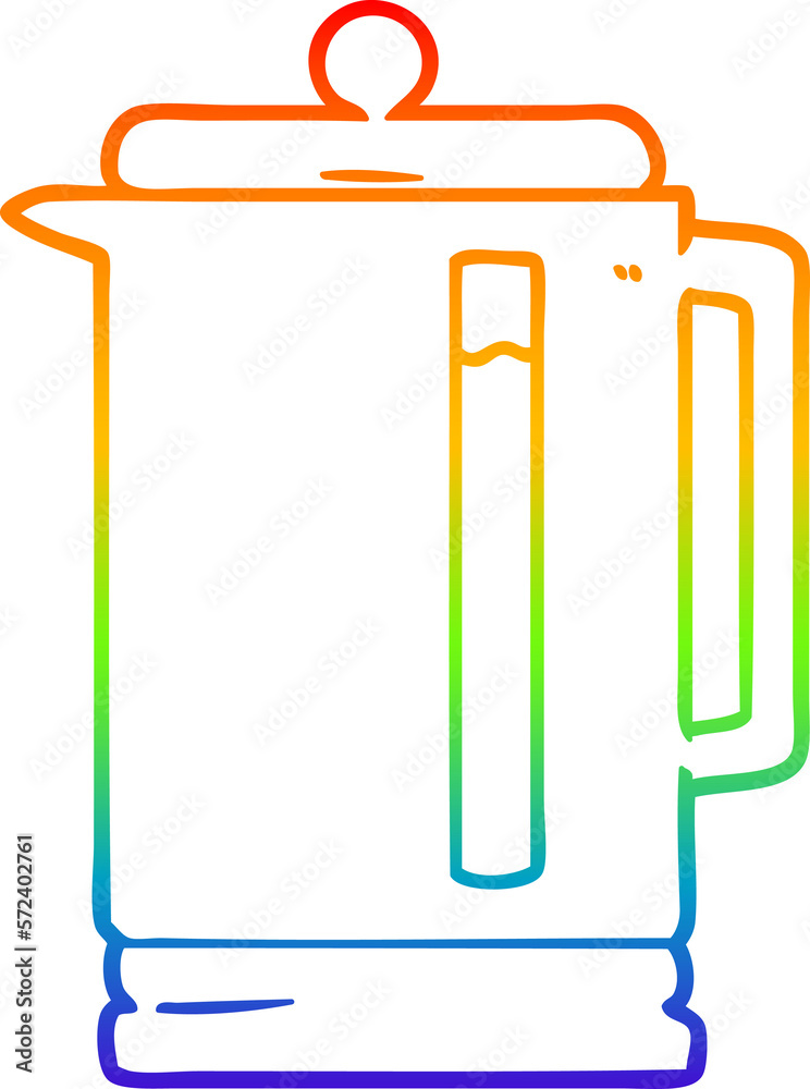 rainbow gradient line drawing cartoon electric kettle rainbow gradient line drawing cartoon electric kettle