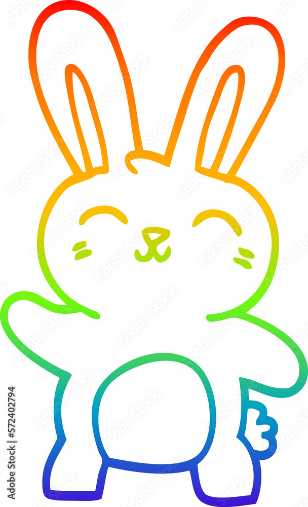 rainbow gradient line drawing cartoon happy bunny rainbow gradient line drawing cartoon happy bunny