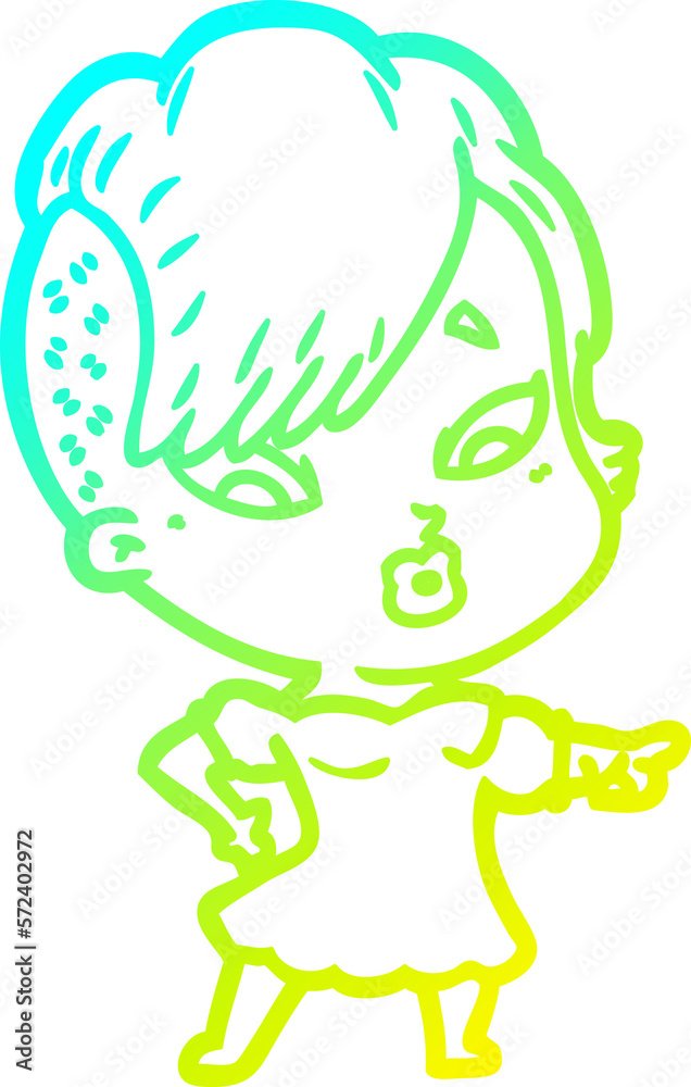 cold gradient line drawing cartoon surprised girl cold gradient line drawing cartoon surprised girl