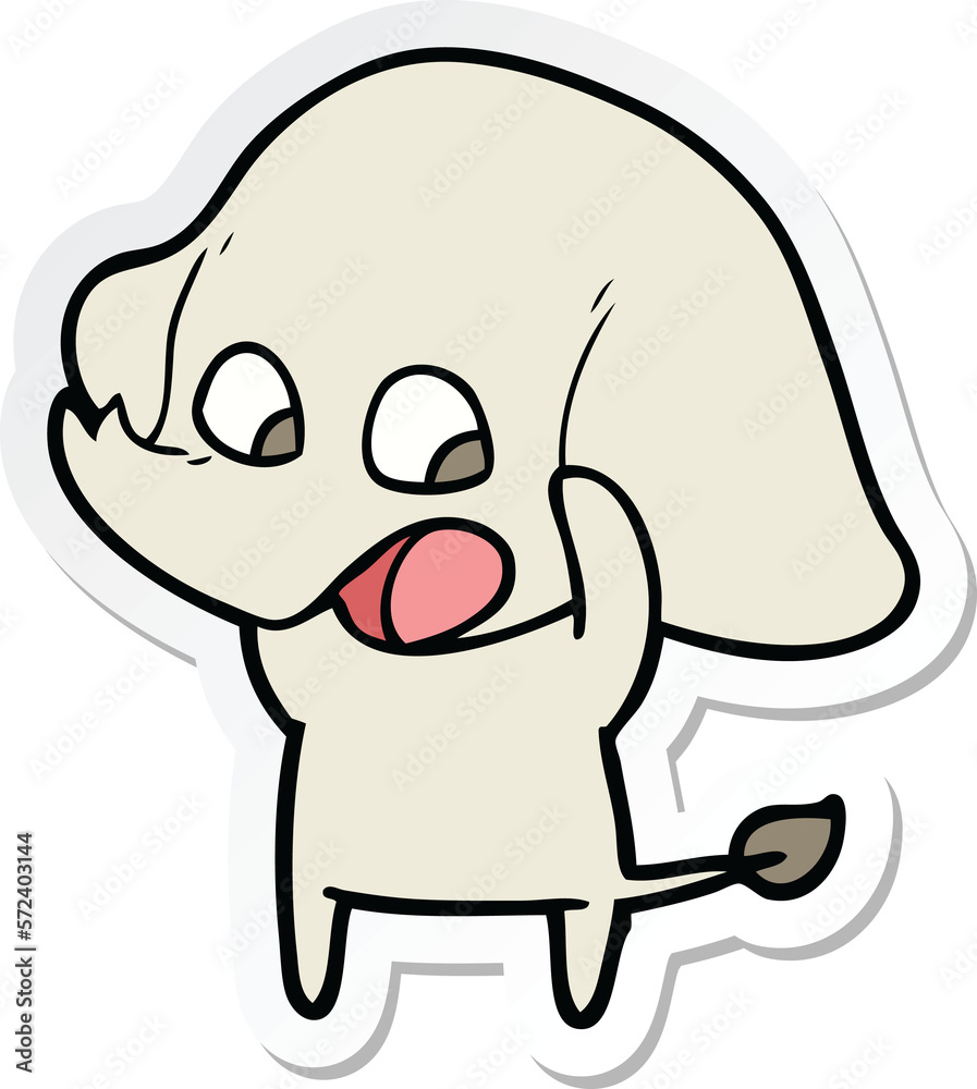 sticker of a cute cartoon elephant sticker of a cute cartoon elephant