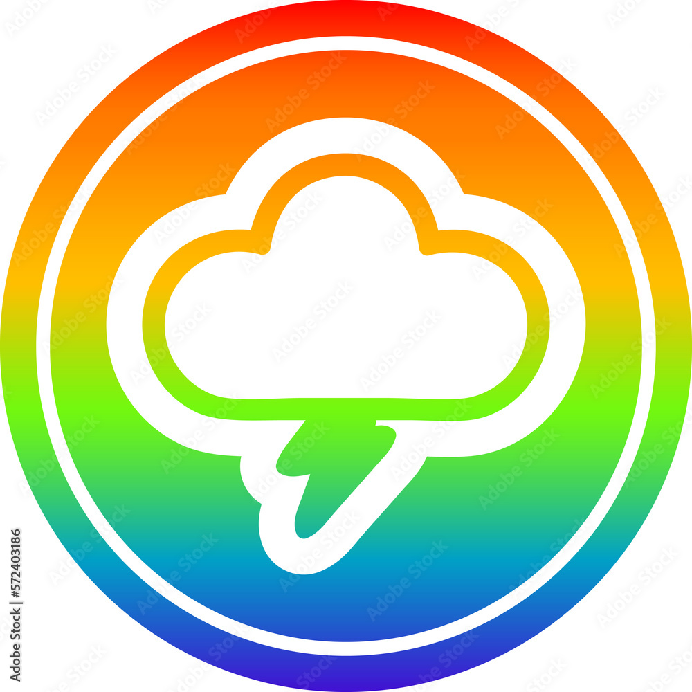 storm cloud circular in rainbow spectrum