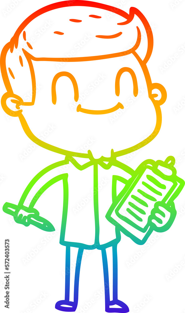 rainbow gradient line drawing cartoon friendly man rainbow gradient line drawing cartoon friendly man