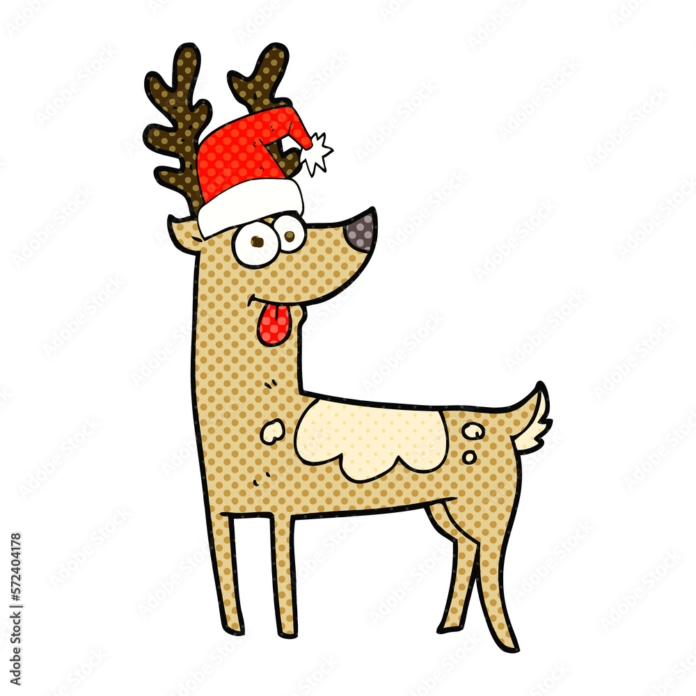 cartoon crazy reindeer