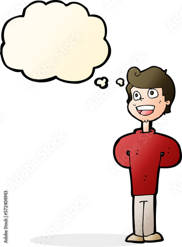 Wallpaper Mural cartoon happy man with thought bubble Torontodigital.ca