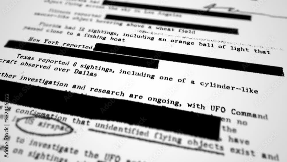 Black censorship lines covering and hiding sensitive information in report. Official looking government agency document or memo with top secret and classified data is hidden and erased not to be seen