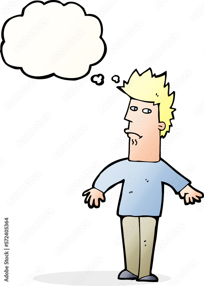 cartoon worried man with thought bubble cartoon worried man with thought bubble