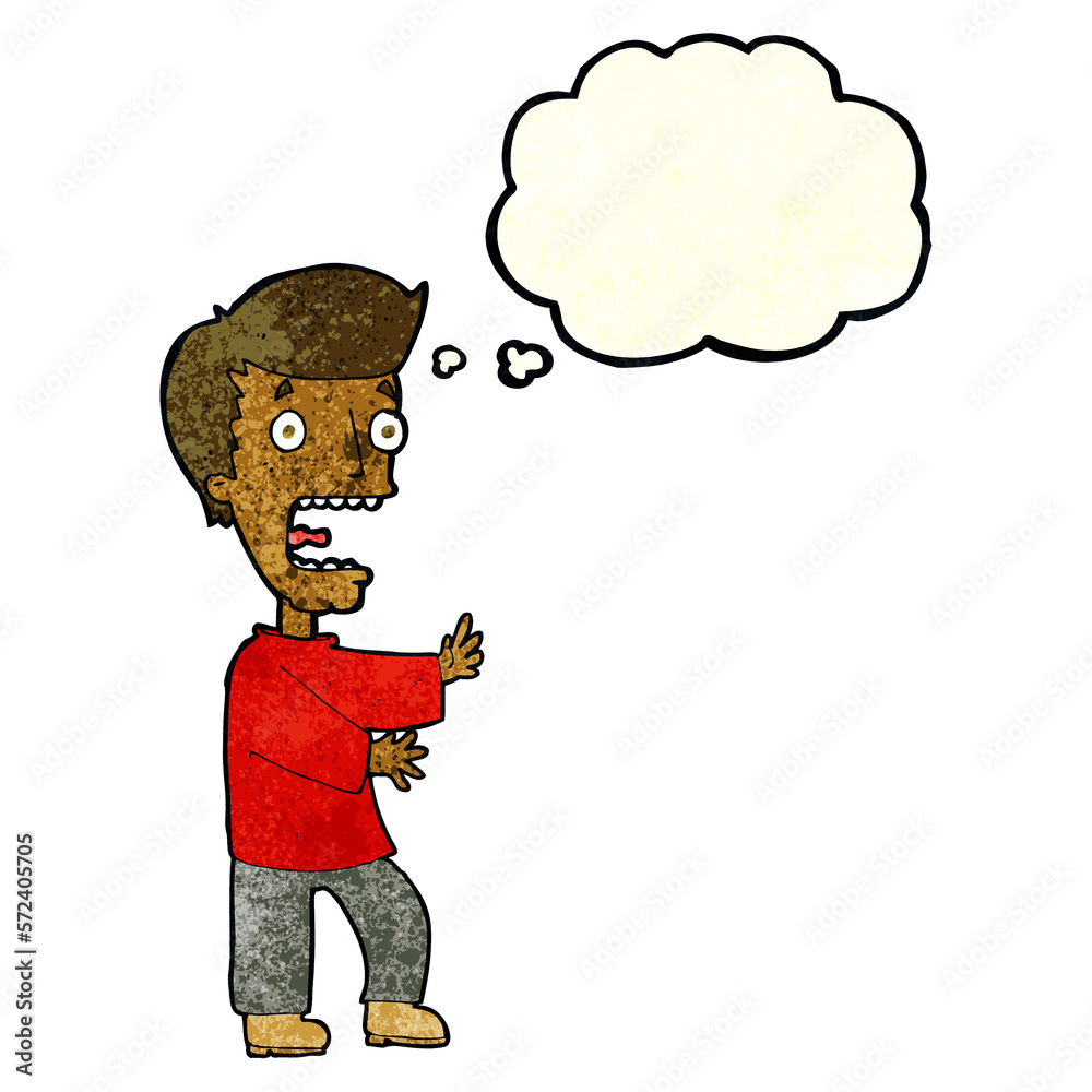 cartoon terrified man with thought bubble cartoon terrified man with thought bubble