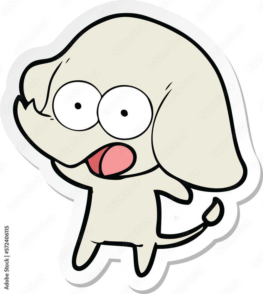 sticker of a cute cartoon elephant sticker of a cute cartoon elephant