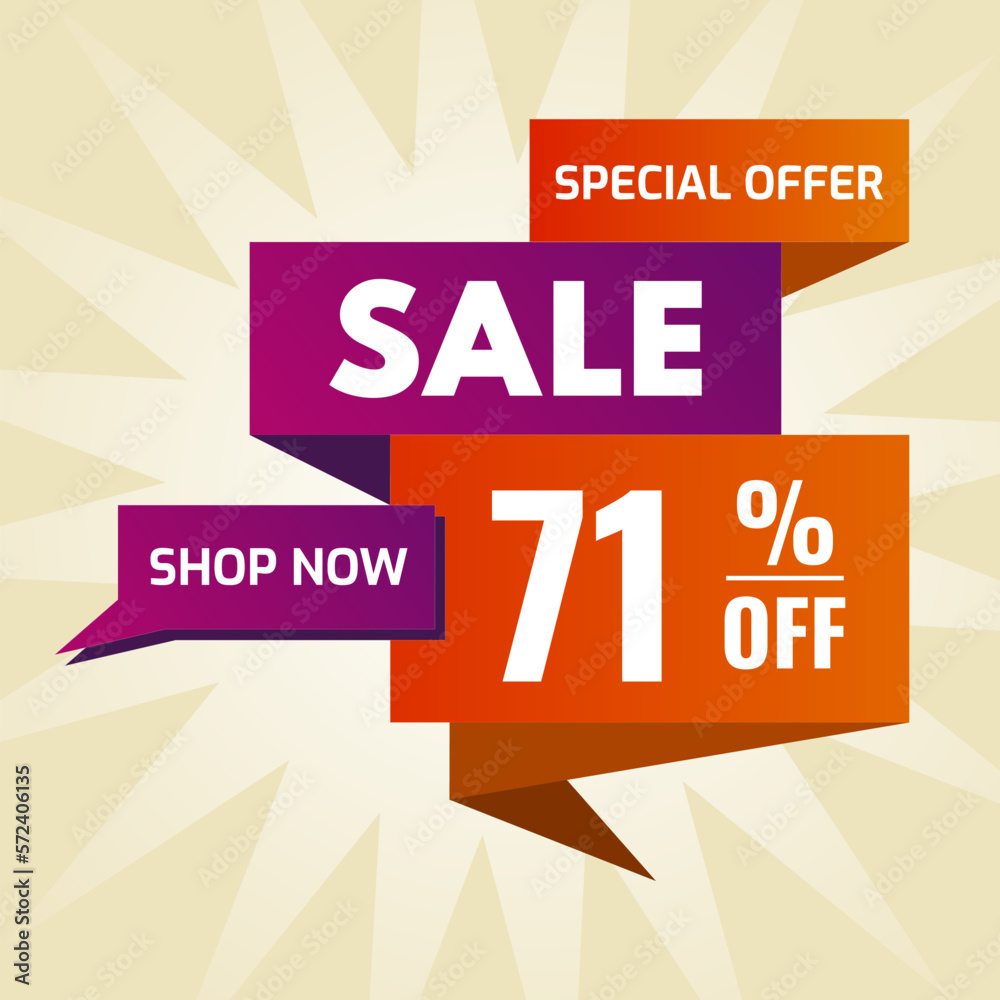 special offer sale buy now 71 percent off purple and orange
special offer sale buy now 71 percent off purple and orange