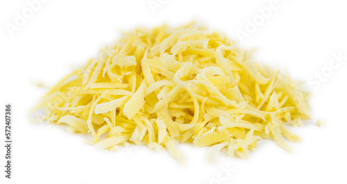 Fresh made Grated Cheese (close-up shot)