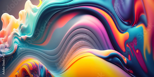 Beautiful mesmerize waves of soft colorful pattern, wavy surfaces, vintage pastel colors background ,made with Generative AI