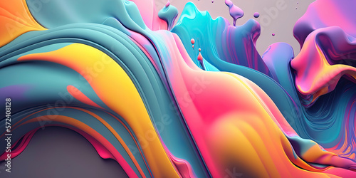 Beautiful mesmerize waves of soft colorful pattern  wavy surfaces  vintage pastel colors background  made with Generative AI