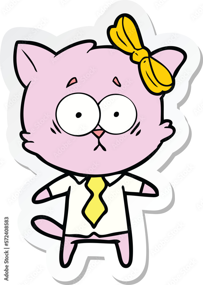 sticker of a cartoon cat sticker of a cartoon cat