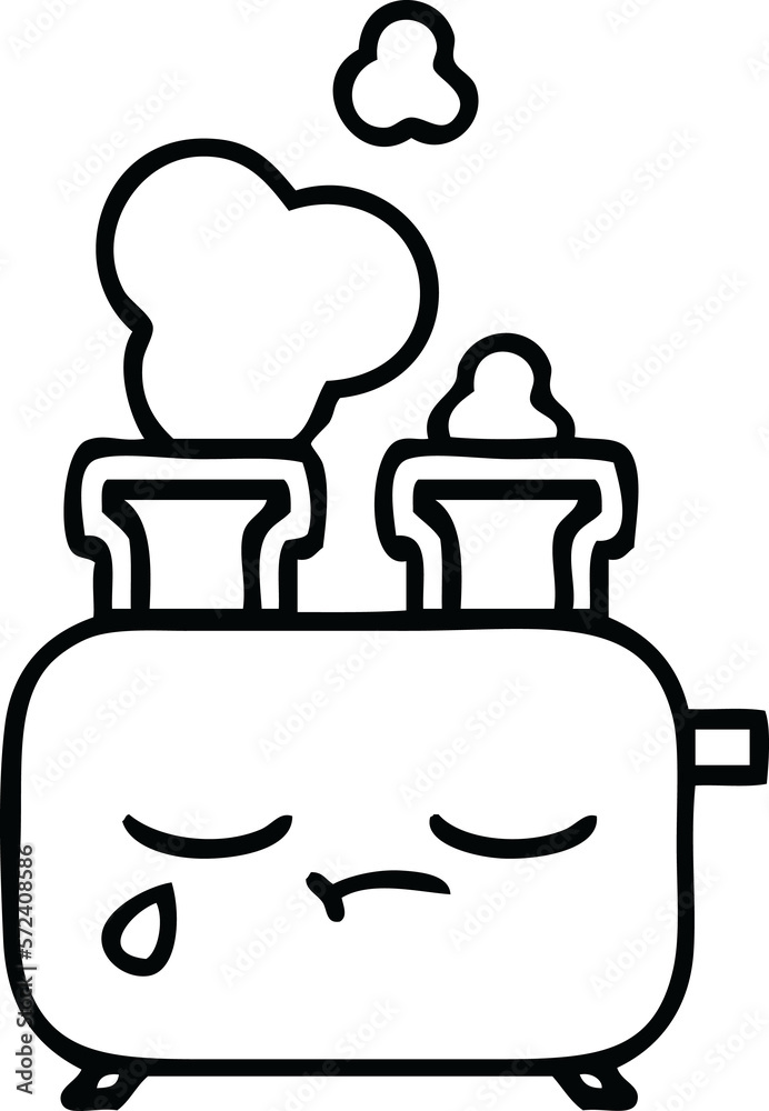 line drawing cartoon of a toaster line drawing cartoon of a toaster