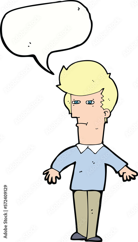 cartoon suspicious man with speech bubble cartoon suspicious man with speech bubble