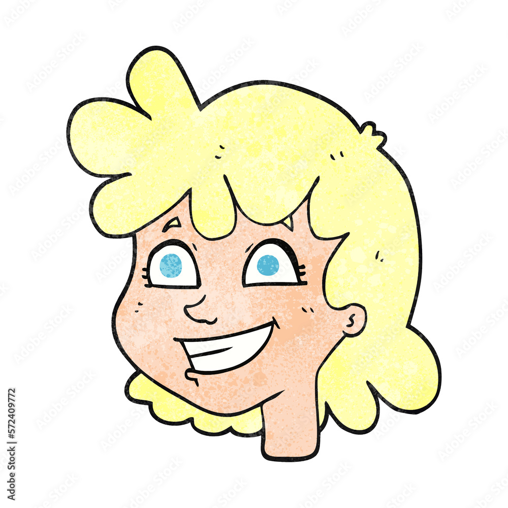 textured cartoon female face textured cartoon female face