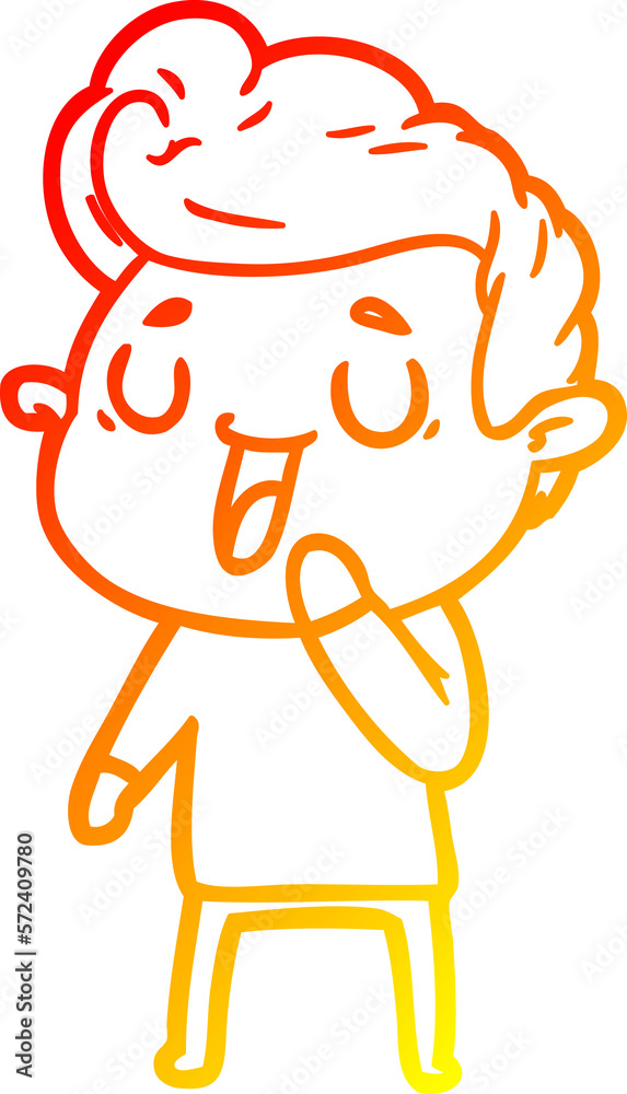 warm gradient line drawing happy cartoon man warm gradient line drawing happy cartoon man