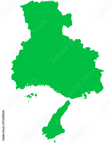 兵庫県　地図　緑色　イラスト
