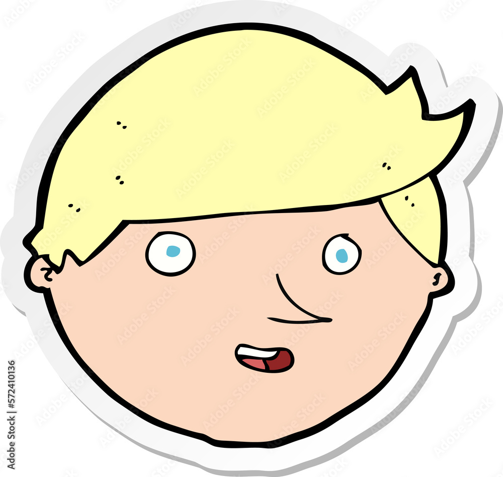 sticker of a cartoon happy face