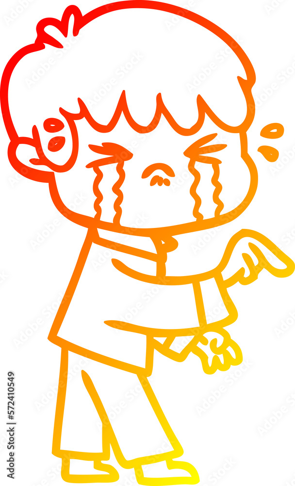 warm gradient line drawing crying boy cartoon warm gradient line drawing crying boy cartoon