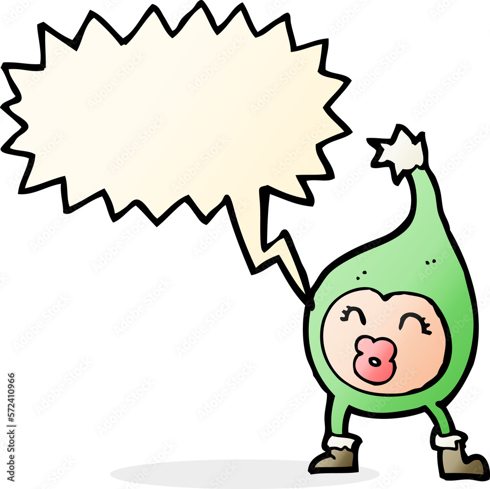 cartoon funny christmas creature with speech bubble cartoon funny christmas creature with speech bubble