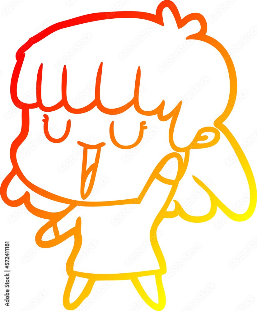 warm gradient line drawing cartoon woman warm gradient line drawing cartoon woman