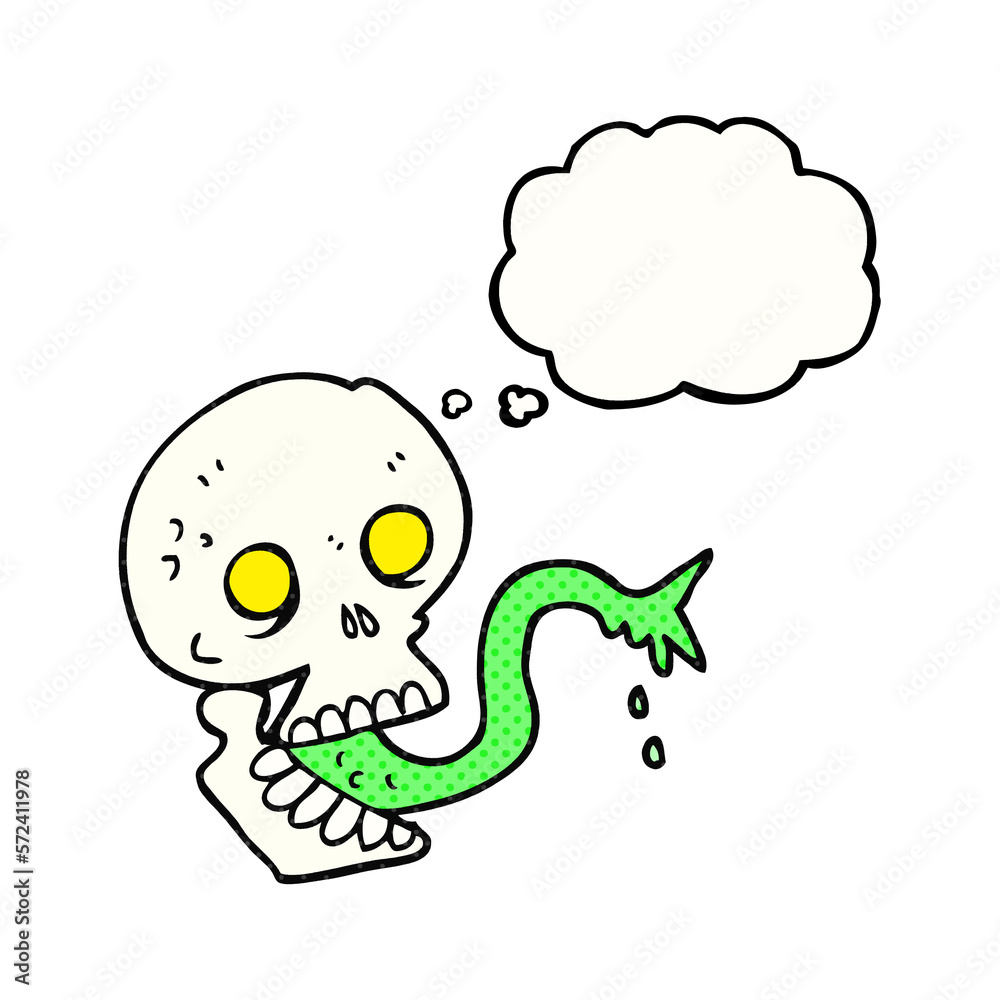 thought bubble cartoon spooky halloween skull thought bubble cartoon spooky halloween skull