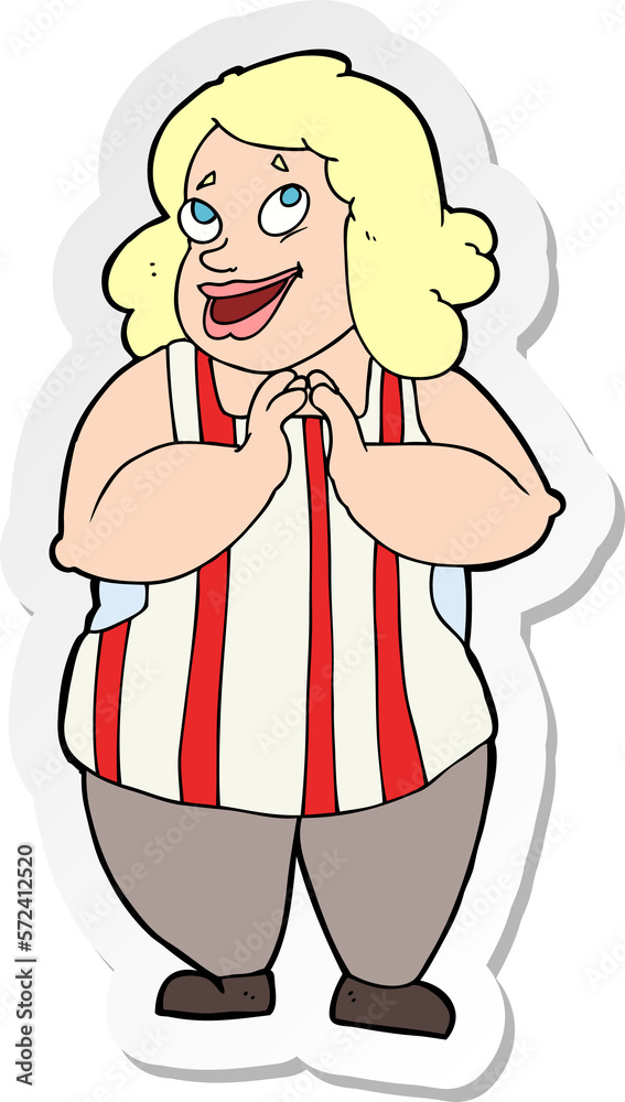 sticker of a cartoon happy cook sticker of a cartoon happy cook