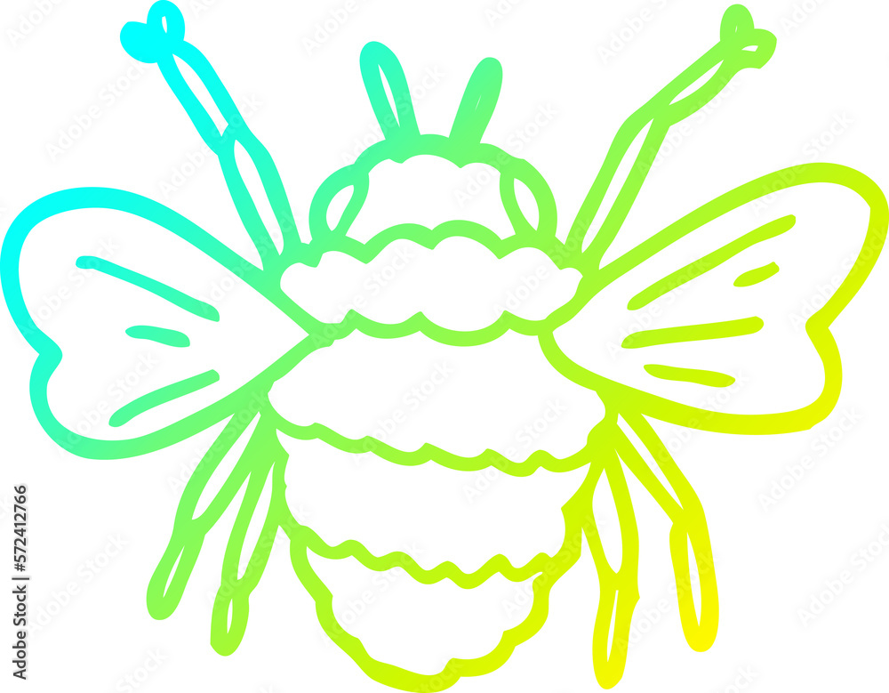 cold gradient line drawing cartoon bee cold gradient line drawing cartoon bee