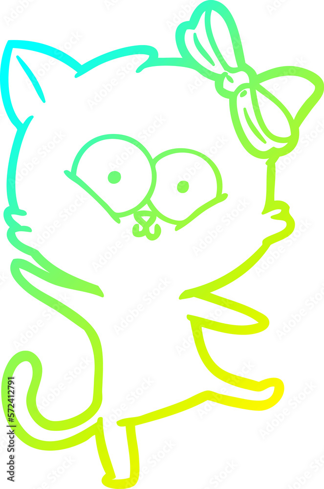 cold gradient line drawing cartoon cat cold gradient line drawing cartoon cat