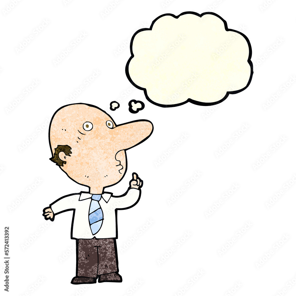 cartoon bald man asking question with thought bubble cartoon bald man asking question with thought bubble