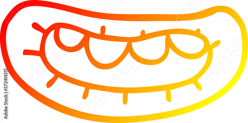 warm gradient line drawing cartoon mouth