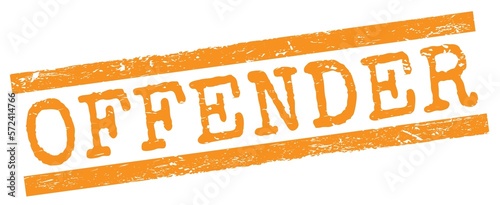 Cuadro en lienzo OFFENDER text on orange lines stamp sign.